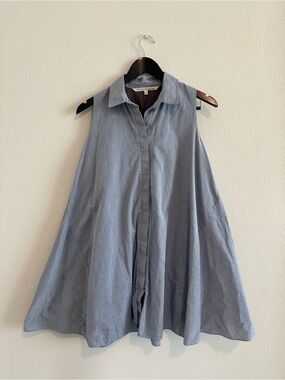 RACHEL Rachel Roy Light Blue Sleeveless Chambray Tunic